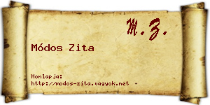 Módos Zita névjegykártya